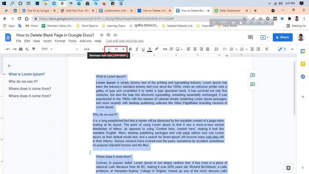 How to Delete Page in Google Docs