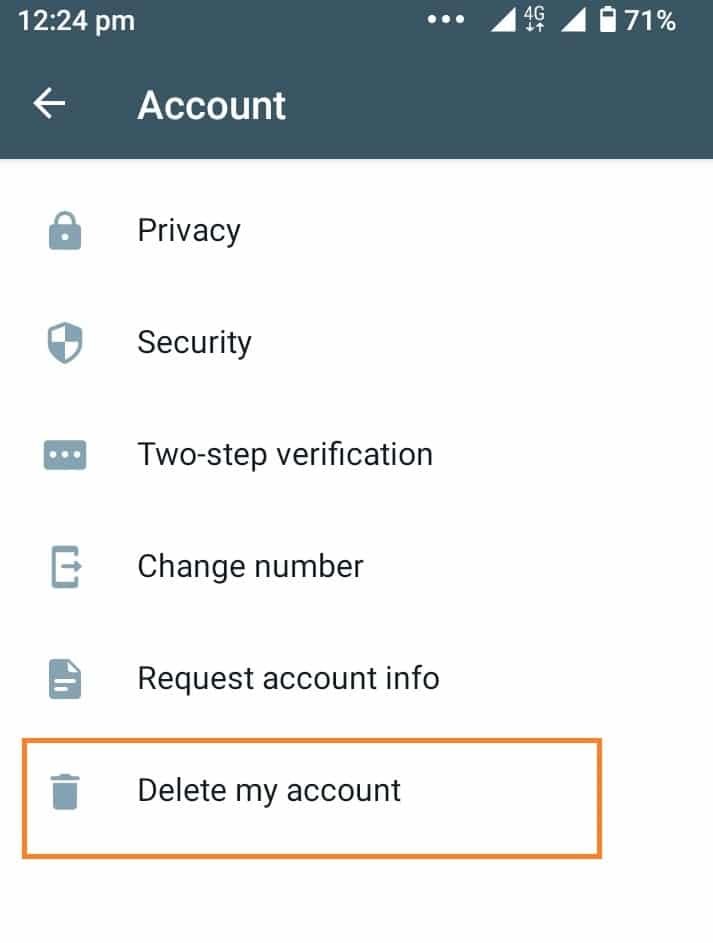 whatsapp account delete