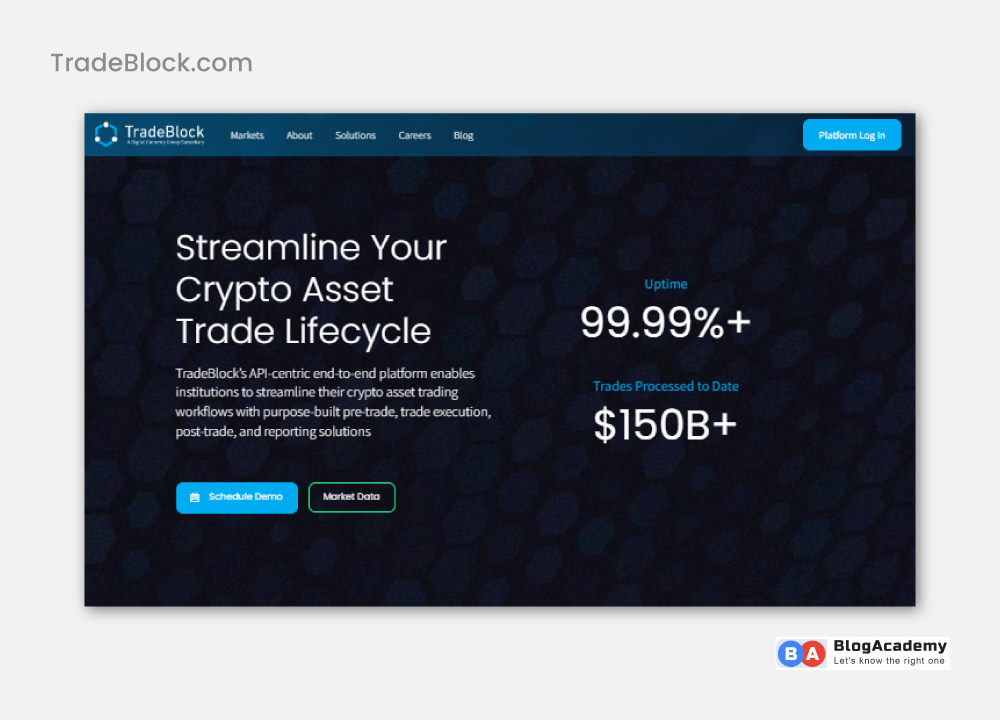 TradeBlock is a very simple website for Blockchain Explorer