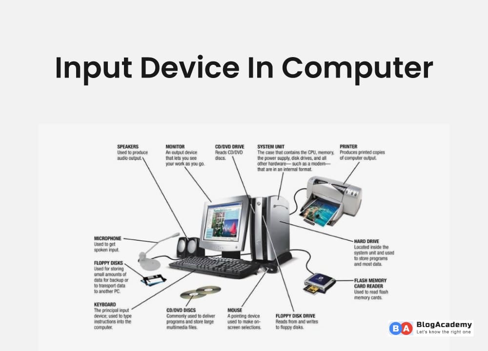 What is input device in computer with examples