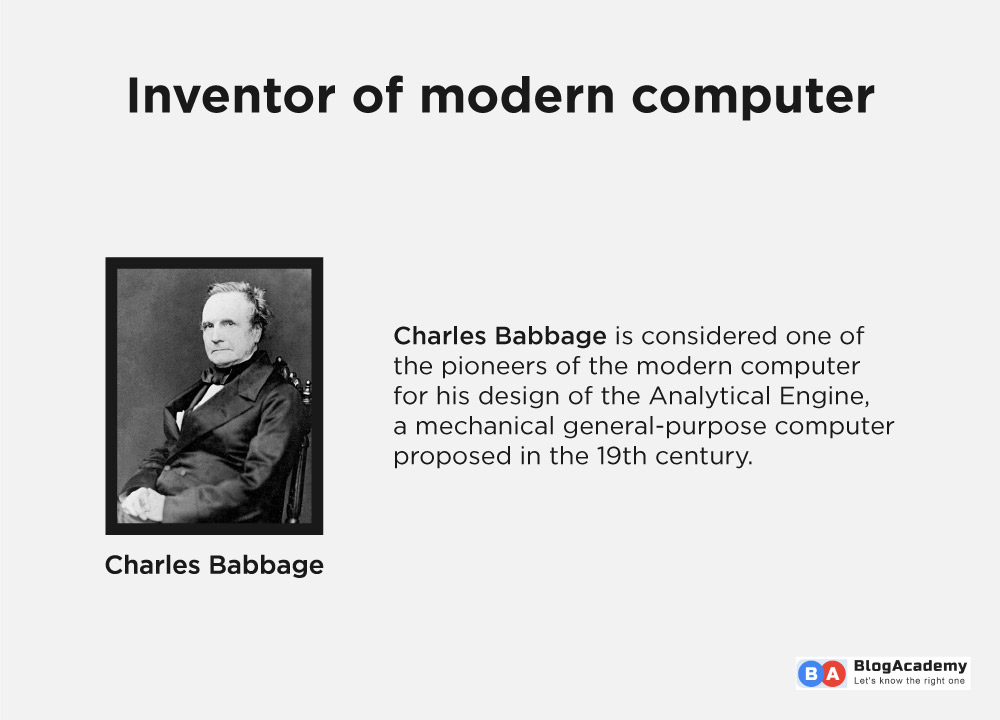 The inventor of modern computer Charles Babbage